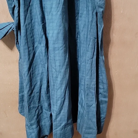 Nwt Universal Thread Dress Teal Wrap Top Full Skirt V Neck Textured - Picture 8 of 12